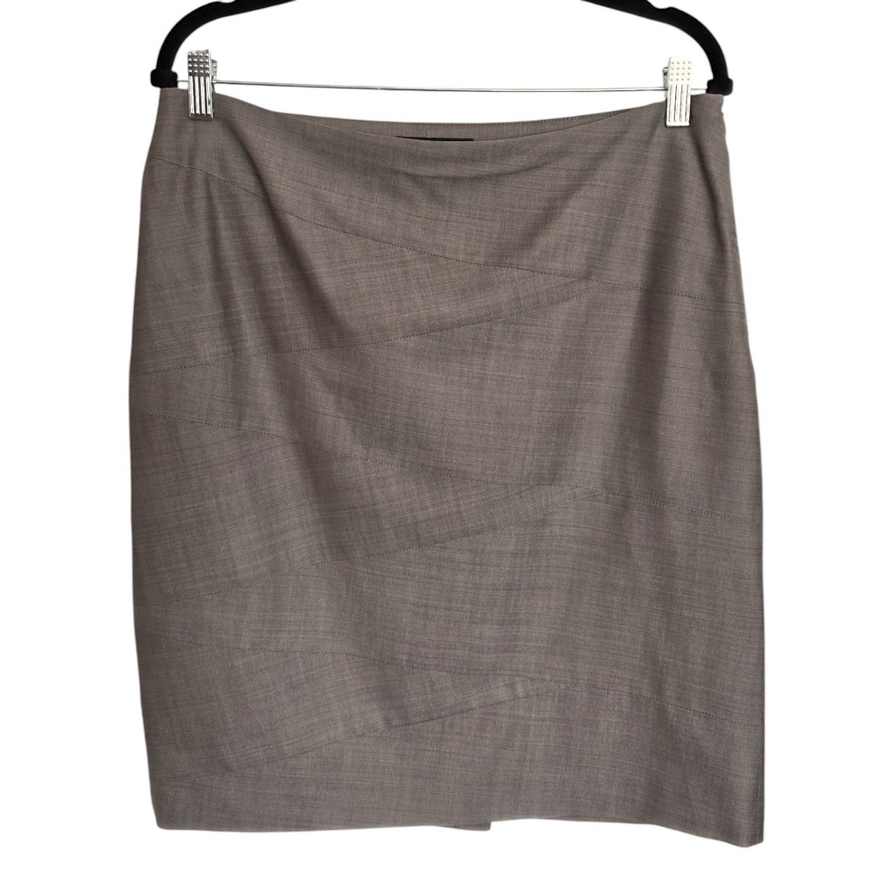 Periphery Taupe Wool Bend Pencil Skirt Mid-Rise Size 12 Suit Separates